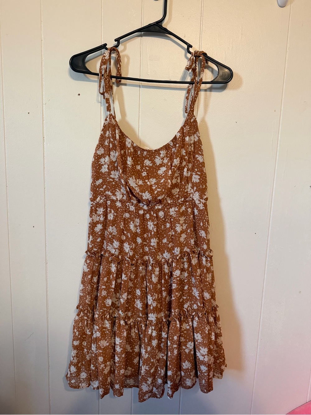 Blu Pepper Brown and Cream Floral Smocked Top
